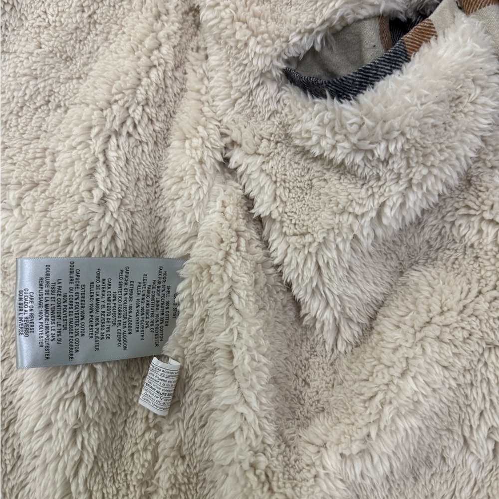 BNWOT Unisex Levi's Cozy Sherpa-Lined Jacket With Attached Hood Size M - Picture 7 of 12